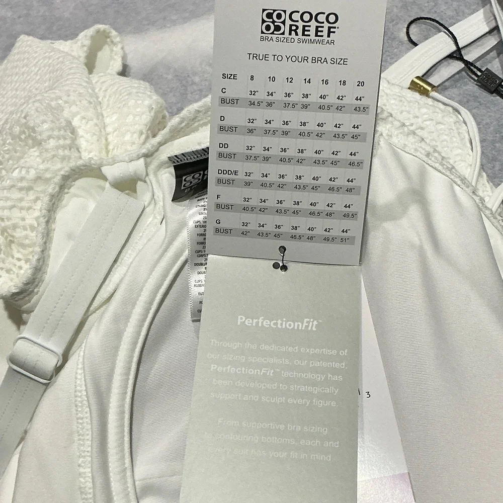 Coco Reef White Textured Lace-Up One-Piece Swimsuit - Picture 7 of 8